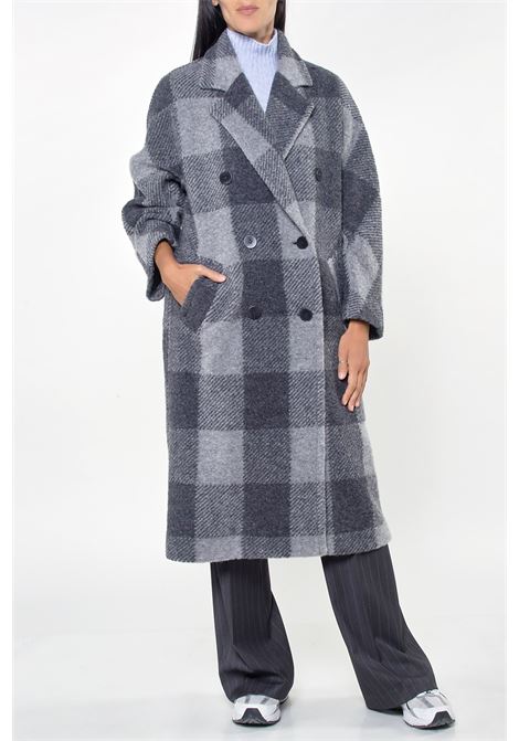 CAPPOTTO LUNGO DOPPIOPETTO A QUADRI NVL PROMO Libertymoda