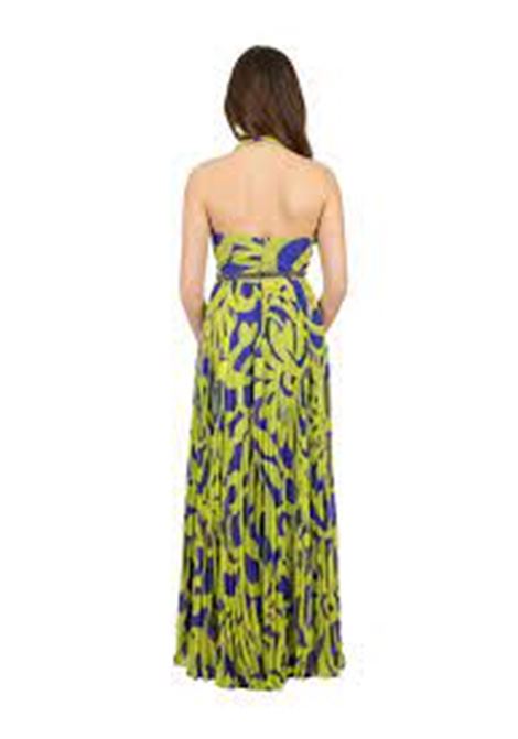 abito lungo plisse scollo americano fantasia ALLURE Libertymoda